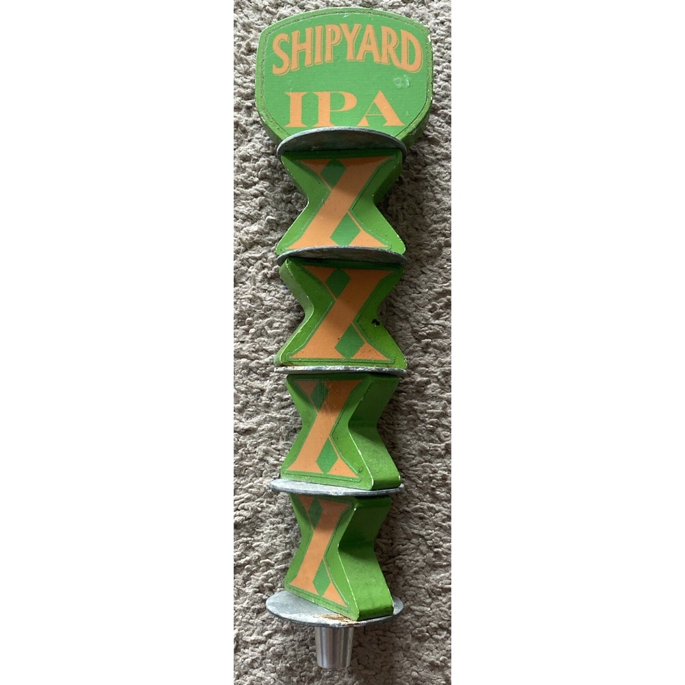 Beer Tap Shipyard IPA XXXX Full Size Handle Preowned Yellow Green Beer Keg Bar